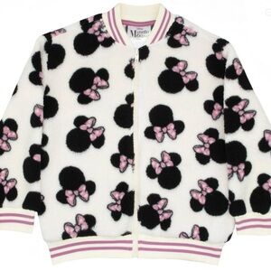 BRAND NEW Disney Minnie Mouse Girl's Zip-Up Varsity Bomber Jacket -Girls Size 14
